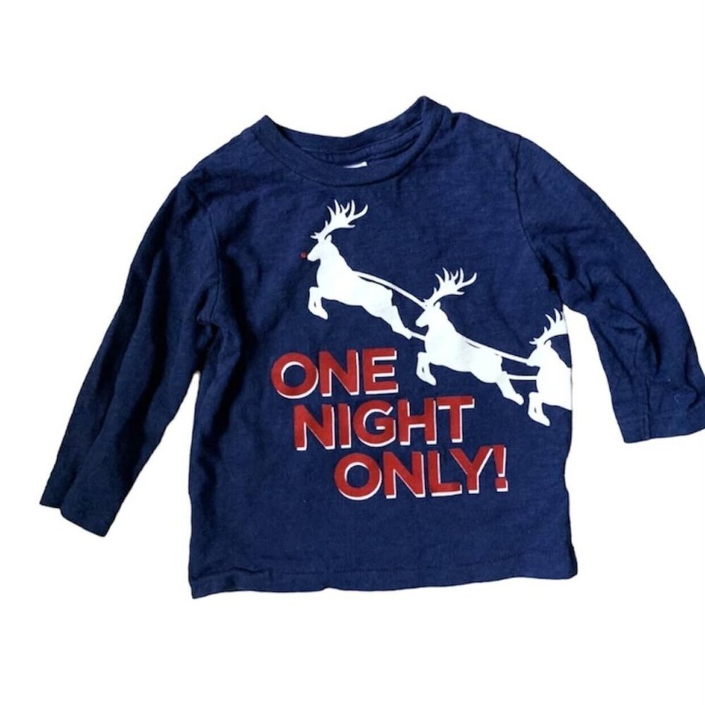 Gap Christmas Reindeer Long Sleeve Tee